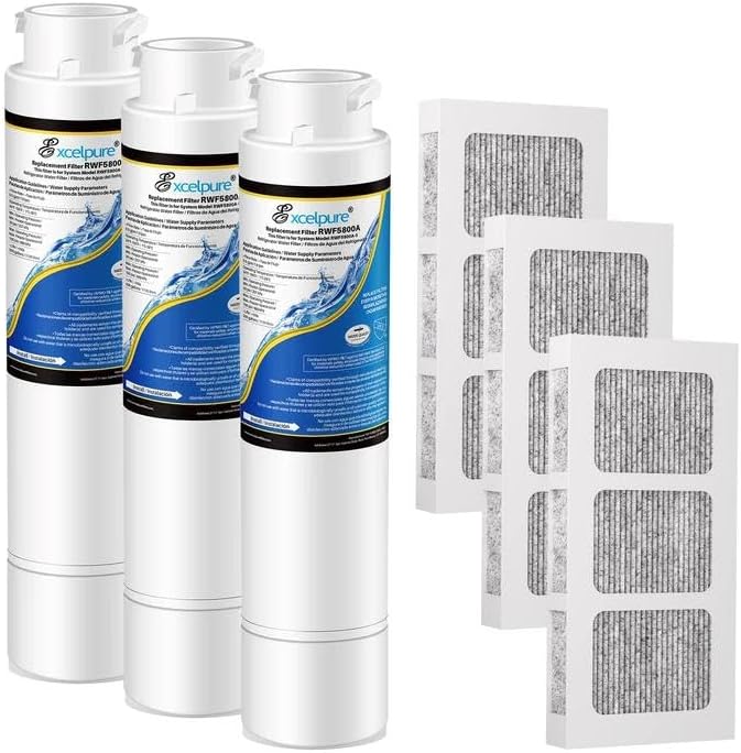 EXCELPURE RWF5800A Replacement for Frigidaire EPTWFU01, Pure Source Ultra II, EWF02, GP006, 4562222, SCWFTCTO, MR022, JO22, TH-01 Refrigerator Water Filter and Pureair Ultra 2 Air Filter, 3 Combo