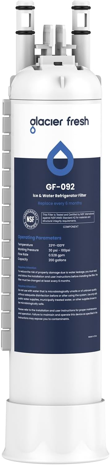 GLACIER FRESH FPPWFU01 Water Filter Replacement for Frigidaire PurePour FPPWFU01, Compatible with Electrolux EPPWFU01, PureAdvantage PurePour PWF-1, NSF42, 1 Pack
