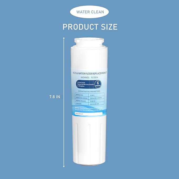 KAD4RXD1 Water Filter 4 Replacement Compatible With KitchenAid Filter 4 - KAD4RXD1 Models 3 Pack