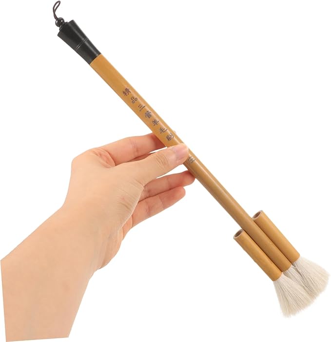 2pcs Handheld Wool Paint Brush Reusable Watercolor Brush for Furniture Painting Smooth Edges Strong Bristles Easy to Clean for Wall Art and Crafting