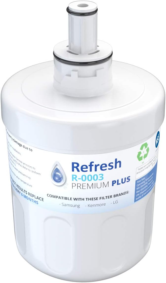 Refresh NSF-53 Replacement Refrigerator Filter for Samsung Aqua-Pure Plus DA29-00003G, DA29-00003A, DA2900002B, DA2900003, DA2900003F, DA290002, HAFCU1, HAFIN2 and Waterdrop WD-DA-29-00003G (1 Pack)