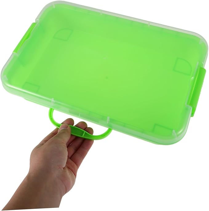 Yardwe Space Themed Portable Storage Container for Arts Crafts and Sand Light Green for Creative Play and Exploration