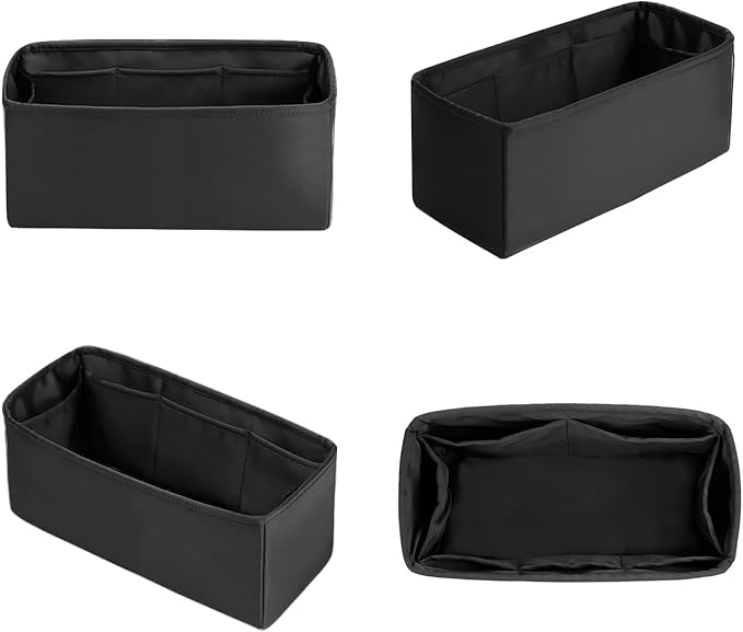 Lindy Bags Organizer Insert, Bag Storage with Silky Satins Material, Lightweight Inner Bag Compatible with Lindy 34 Bag Storage, Handbag Insert with Pockets (Black, Lindy34)