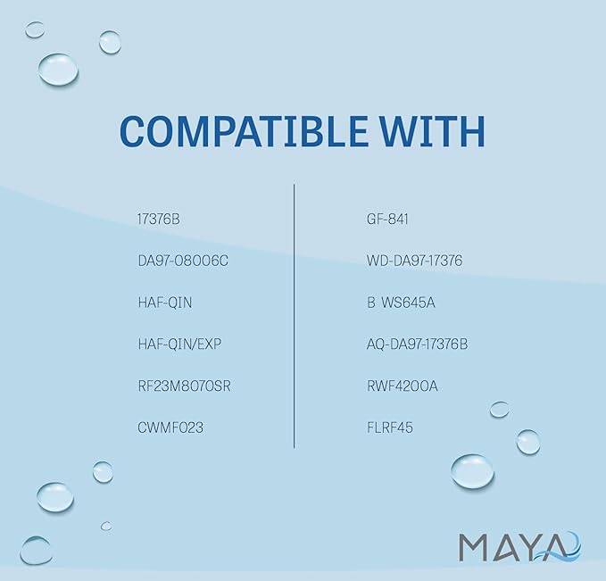 MAYA DA97-17376B Water Filter Replacement, Compatible with: Samsung HAF-QIN, RF23M8070SR, HAF-QIN/EXP, DA97-08006C, 3 Pack