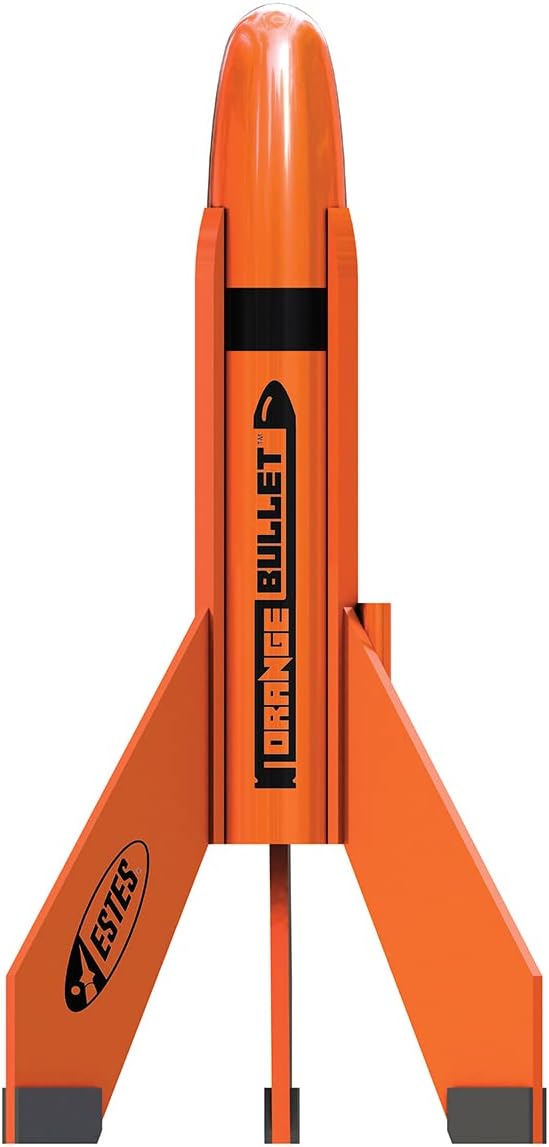 Estes 7295 Orange Bullet Rocket-Building Kit, Intermediate Flying-Rocket-Model Kit for Ages 10+
