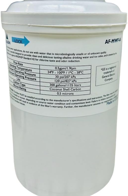 AF-MWF-Alkaline Water Filter Replacement Compatible with GE model MWF, 2X Life (pH level 9.0) Two-Pack