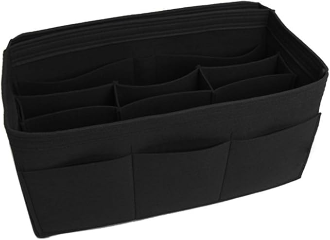Vercord Felt Purse Organizer Handbag Insert Liner Shaper Bag in Bags for Speedy Neverfull Tote Black Medium