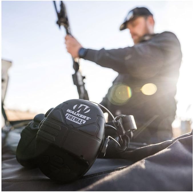 Walker's Rechargeable Lightweight Shooting Hunting Range Electronic Slim Low Profile Hearing Protection FireMax Earmuffs