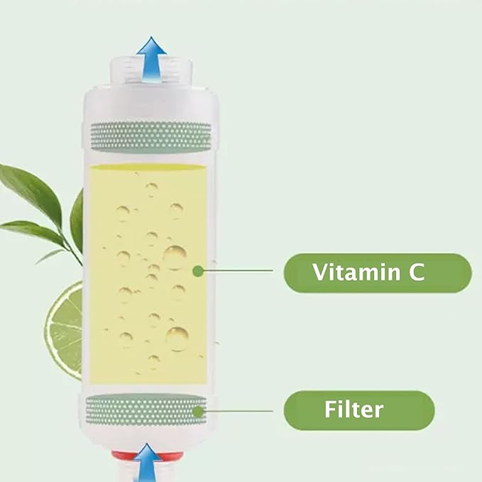 Shower Filter for Hard Water Filter Vitamin C Shower Aromatherapy Replacement Cartridge Bathroom Accessories Remove Chlorine Fluoride Heavy Metals Improves Skin Condition Protects Hair Lemon Scent