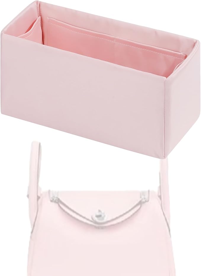 Purse Handbag Silky Organizer Insert Keep Bag Shape Fits Herme Lindy 19/26/30/34 bags, Luxury Handbag Tote Lightweight Sturdy(Pink,LD 30)
