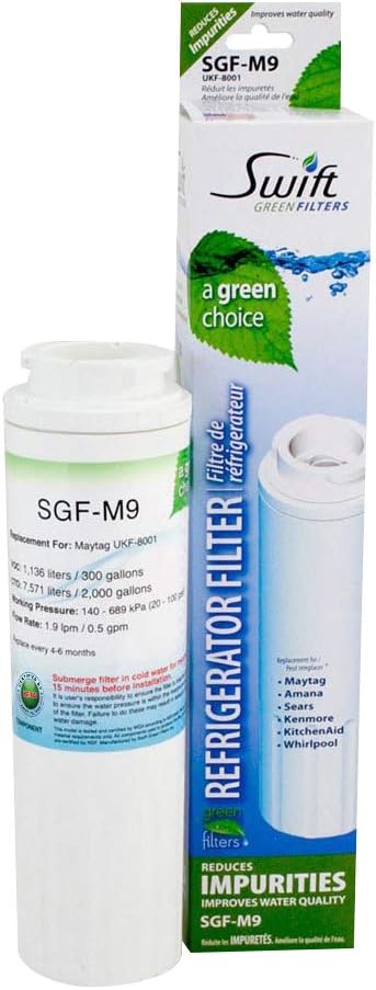 Swift Green Filters Refrigerator Water Filter For Kenmore UKF8001,EveryDrop EDR4RXD1,FILTER 4,EFF-6007A,46-9005 Made in USA