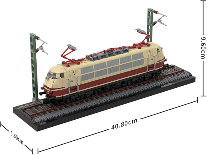 Locomotive Building Blocks, BR103 Electric Locomotive Building Blocks Set, Remote Control Train Kit with PF Motor, German Class 103 Train Model, Ornaments Gift, Dynamic Version, 2561PCS
