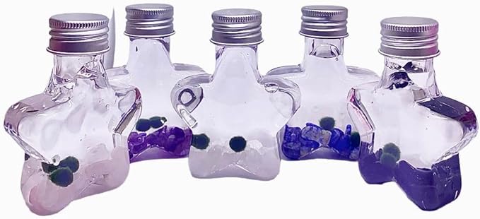 2PCS Marimo Cladophora Ball kit Natural Crystal 5 Choices Mini Marimo Cladophora Ball Kit - 5 Wish Stars with 2PCS Kokedama Unique Gift for Plants Beginners (Obisidian)