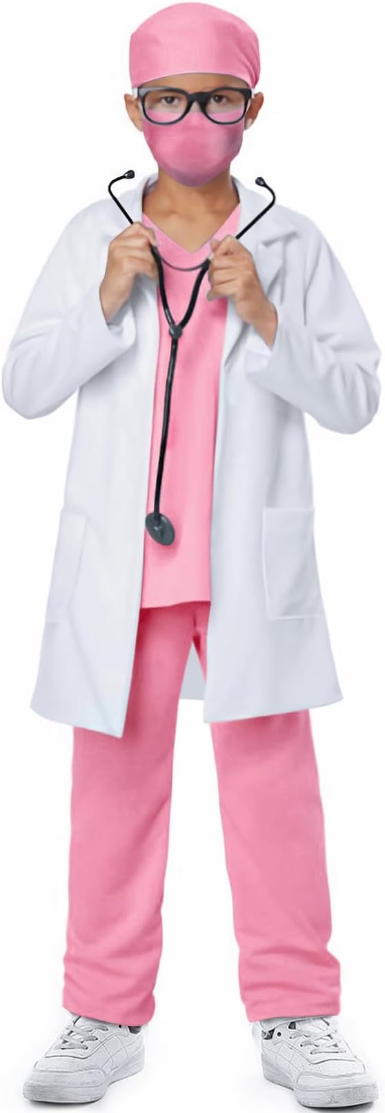 Doctor Costume for Kids Scrubs Pants with Accessories Set Children Party Cosplay 3-12 Years
