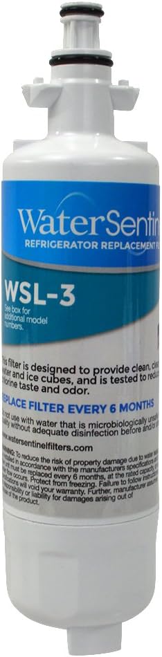 WaterSentinel WSL-3 Refrigerator Replacement Filter: Fits LG LT700P Filters , White, 1 Count (Pack of 1)