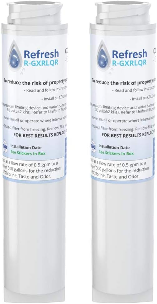 Refresh Replacement Refrigerator Water Filter for GE SmartWater GXRLQR, Kenmore 46-9914, AP3418061, WR17X11608, EFF-6023A and Aqua Fresh WF27 (2 Pack)