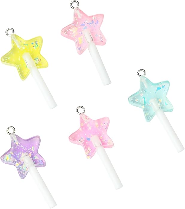 5-10Pcs Luminous Translucent Resin Charms Pendants for Jewelry Making, Round Dinosaur Heart Star lollipop Shape Glow in the Dark Charms for Bracelets Necklaces Earrings Keychains Crafting