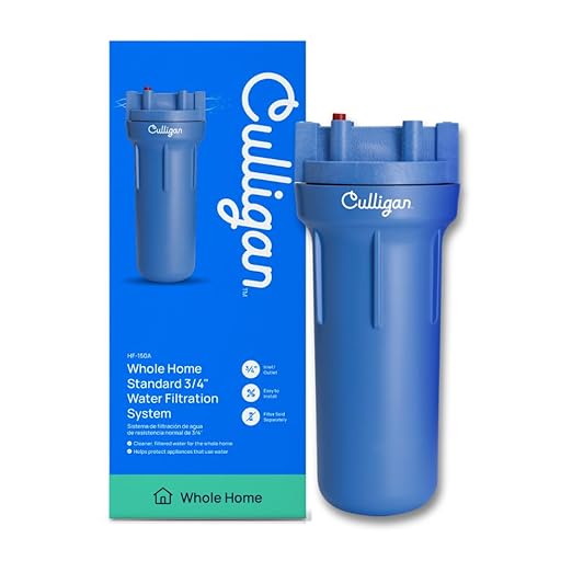 Culligan HF-150A Whole House Water Filter Housing - 3/4" Inlet/Outlet, Standard Duty, Sediment Water Filtration System, UV-Resistant Opaque Design, Pressure Relief Valve, NSF Certified