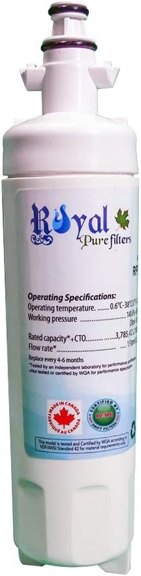 Royal Pure Filters Refrigerator Water Filter Replacement For LG LT700-P, 46-9690, ADQ36006102, ADQ36006101,EFF-6032A Made in USA(6 Pack)