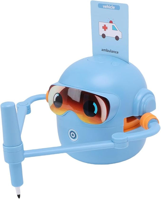 CUIFATI Smart Drawing Robot for Kids, Interactive Educational Drawing Robot with 100 Cards & 14 Colorful Pens, Robot Drawing Machine for Gift (Blue)