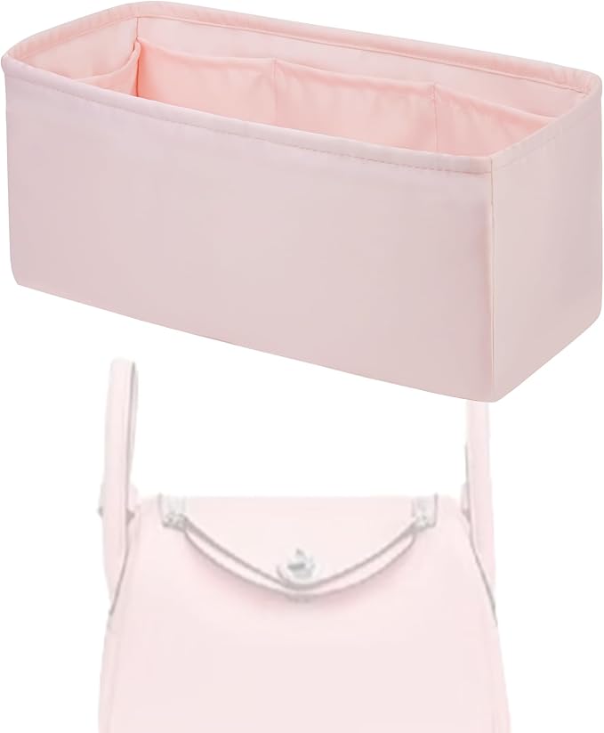 Purse Handbag Silky Organizer Insert Keep Bag Shape Fits Herme Lindy 19/26/30/34 bags, Luxury Handbag Tote Lightweight Sturdy(Pink,LD 34)