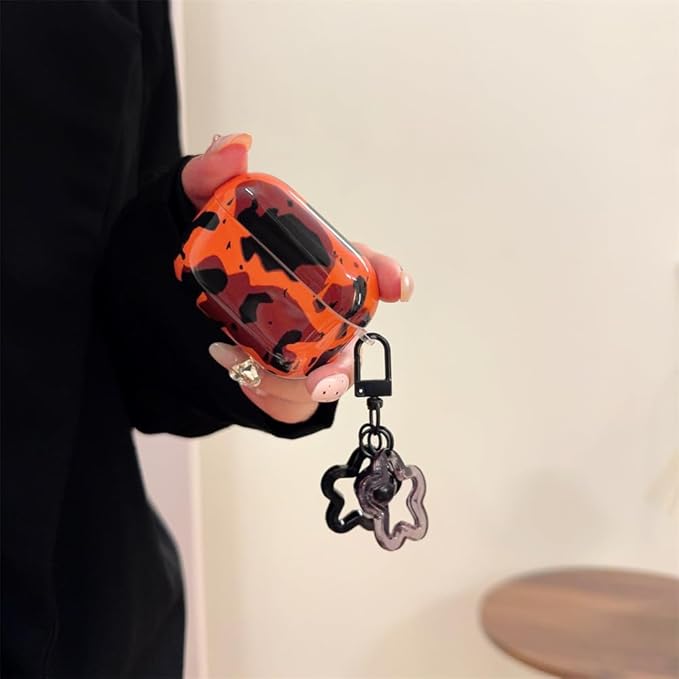 Compatible with AirPods Pro 1st/2nd Generation Case (2019/2022/2023) - Cute Brown Leopard Silicone Cover with Adjustable Neck Strap, Shockproof Keychain for Travel, Women & Men,Girl