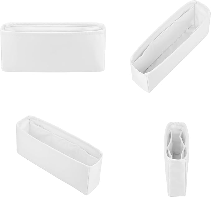 Classic Flap Bag Organizer Insert, Purse Organizer Insert Compatible with Chanel Classic Flap Maxi, Lightweight Purse Divider with Pockets (Blanc, CF Maxi)