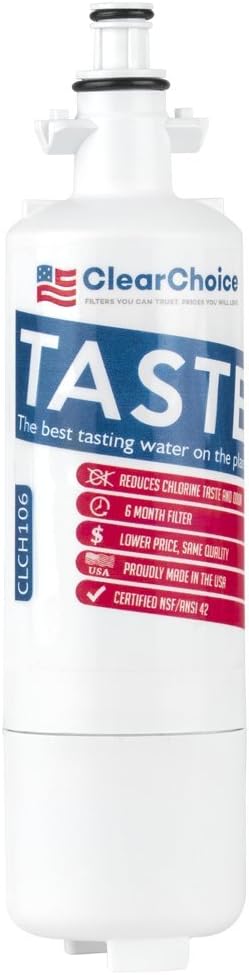 Clear Choice Taste Filter Replacement for LG LT700P ADQ36006101-S Filter Compatible with EFF-6032A WF700 WFC2401 WLF-01 Refrigerator Water Filter, NSF/ANSI 42, Box of 1, Made in the USA