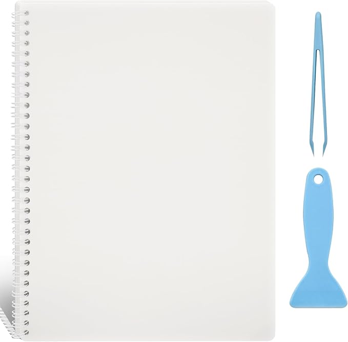 Large Reusable Sticker Book Collecting Album 8.5×11 Inch Sticker Collection Storage Book with 40 Sheets Blank Release Paper, Restickable Stickers Organizer Notebook with Tools (Clear)