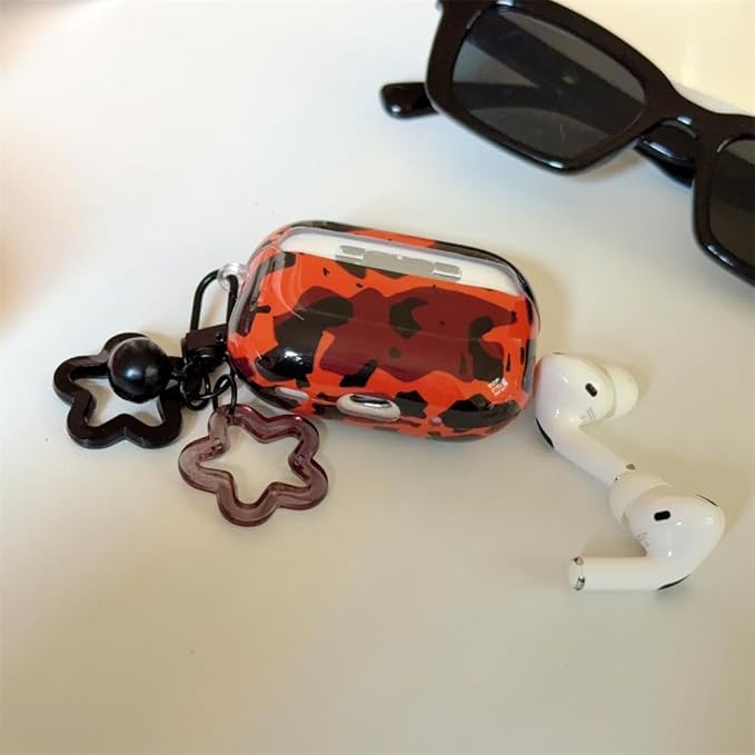 Compatible with AirPods Pro 1st/2nd Generation Case (2019/2022/2023) - Cute Brown Leopard Silicone Cover with Adjustable Neck Strap, Shockproof Keychain for Travel, Women & Men,Girl