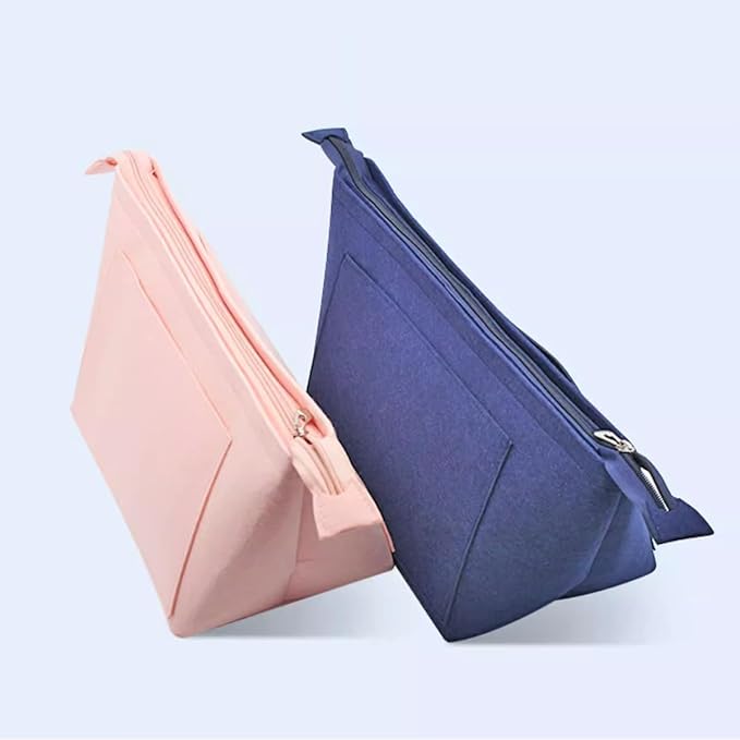 Chispee Purse Organizer Insert for Handbags, Felt Bag Organizer with Zipper Handbag Organizers for Longchamp Divider Pocket & Zipper Inner Bag Liner fit Longchamp Bag (Dark Grey,S)