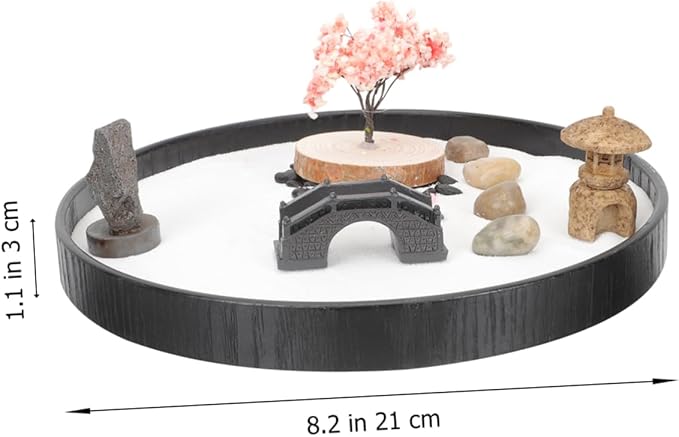 Milisten 1Set Zen Sandbox Ornaments Meditation Adornment for Home Decor Japanese Style Miniature Sand Table Zen Culture Enthusiasts Cozy and Calming Space