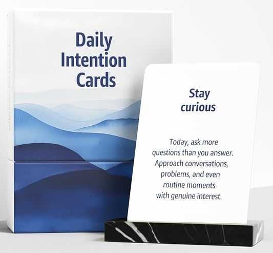 Daily Intention Cards - 80 Mindful Prompts to Pause, Reset & Find Calm | Pick One Morning Card, Reflect at Night | Desk Companion for Journaling, Meditation & Anxiety Relief | Self-Care Gift Deck