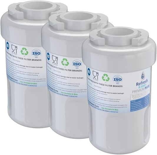 Refresh Premium Replacement Refrigerator Water Filter Compatible with GE Smartwater MWF GWF, MWFP, MWFA and Kenmore 46-9991, 469991, 9991 Refrigerator Water Filter