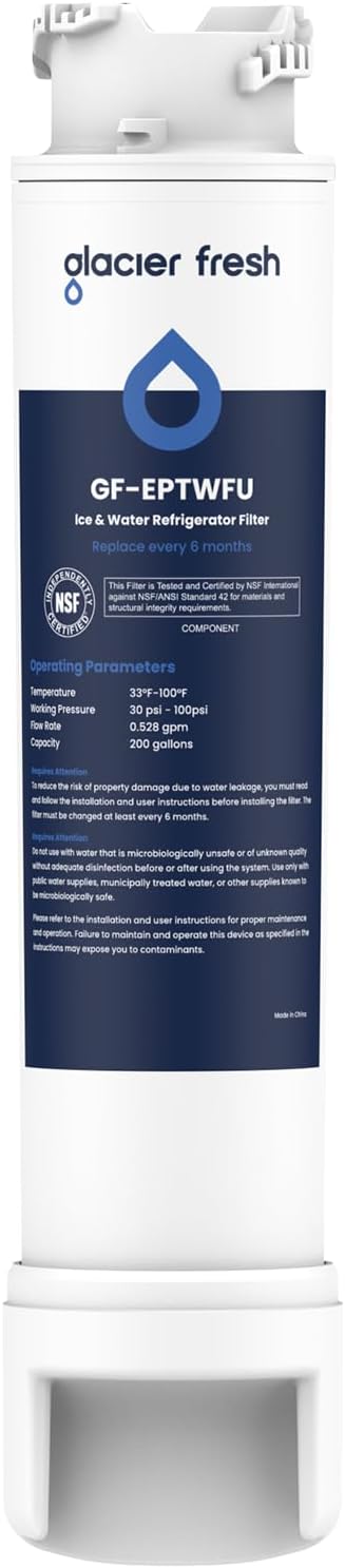 GLACIER FRESH GF-EPTWFU Water Filter Replacement, Compatible with EPTWFU01, EWF02, Pure Source Ultra II, Pure Source Ultra 2, 012505454226, 4562222, 807946701, 1 Pack