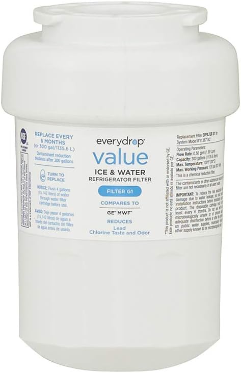 everydrop® Value by Whirlpool, Replacement for GE MWF Refrigerator Water Filter, EVFILTERG1, Single-Pack