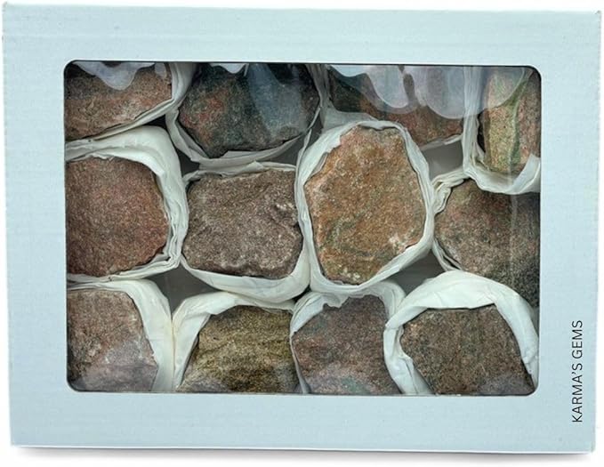 Unakite, Crystal Flats, Mineral Flats, Natural Raw Crystals for Tumbling, Cabbing, Rock Tumbler for Kids, Treasure Box, Party Favors, Crystal Growing Kit, Gifts for Him, Minecraft