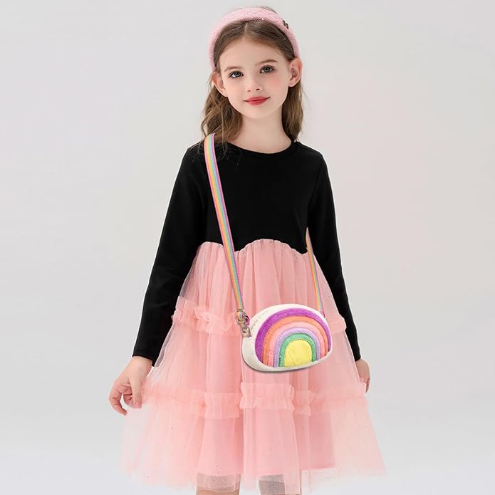 Toddler Purse Easter Basket Stuffers Gifts for Kids: 2 3 4 5 6 7 8 Year Old Girl Birthday Gift, Rainbow Crossbody Bag