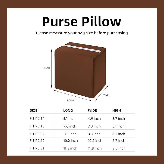 DGAZ Purse Pillow Shaper Insert For picotin Bags,Luxury Handbag Tote Shapers, Memory Foam(Gold,PC18)