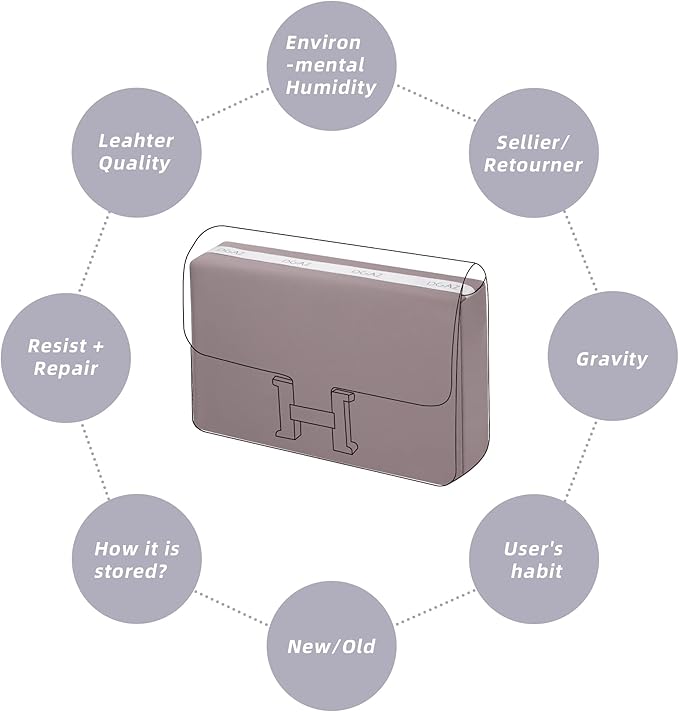 DGAZ Bag Pillow Shaper Insert for Luxury Handbags, Silky Pillow Shaper for Hermes Constance 19/New19/24/New24 Bags（newC24,Konjac Purple）