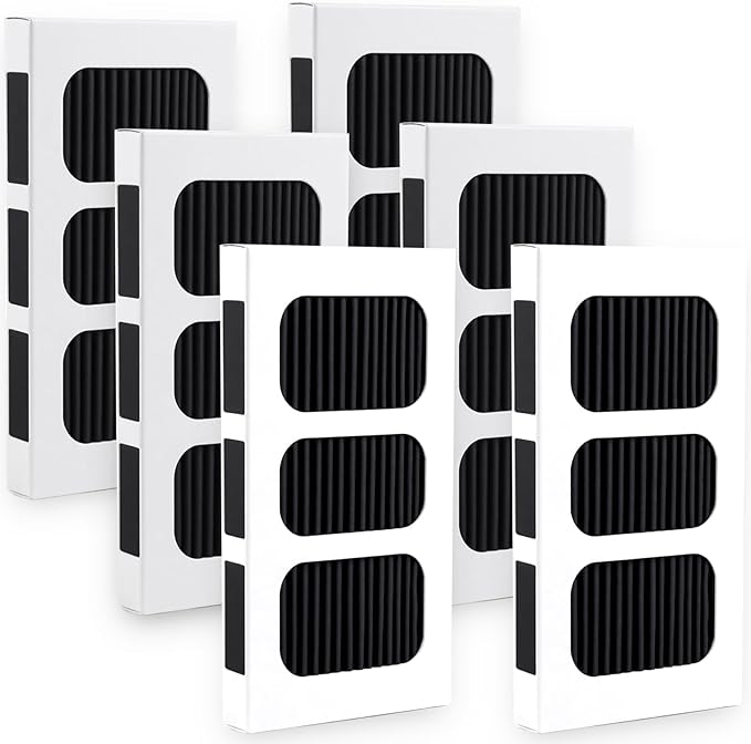 6 Pack Refrigerator Air Filter Replacement for Paultra2, Compatible with Frigidaire Pureair Ultra 2, Pure Air Ultra 2, Pureair Ultra II, Electrolux 242047805, 5303918847, 53039618847，EAP12364179