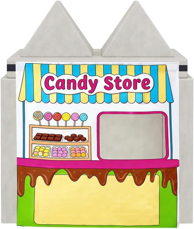Play Couch Panels – Candy Store Theme Foam Modular Sofa Panels with Adjustable， Soft Couch Accessories for Creative Arrangements， 33.5×37in