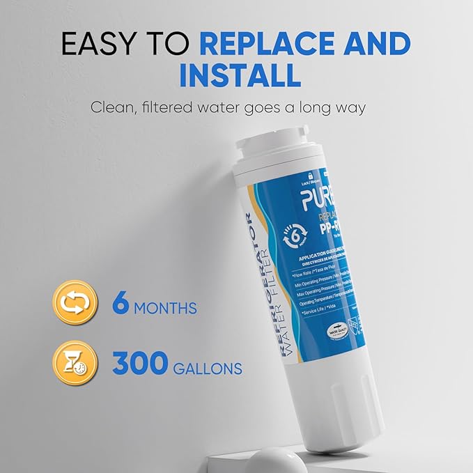 PUREPLUS UKF8001 Refrigerator Water Filter Replacement for Maytag UKF8001P, EDR4RXD1, Everydrop Filter 4, PUR 4396395, Puriclean II, UKF8001AXX-200, UKF8001AXX-750, RWF0900A, RFC0900A, 469006, 4Pack