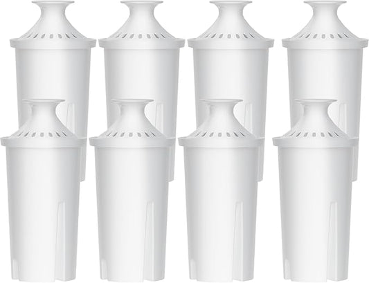 Overbest 7006 Pitcher Water Filter, Replacement for Brita® Filter, Brita® Pitchers and Dispensers, Classic 35557, OB03, Mavea® 107007, and More, NSF Certified, 8 Pack
