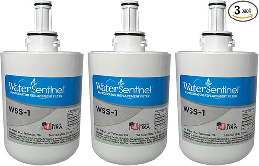 WaterSentinel WSS-1 Refrigerator Replacement Filter: Fits Samsung HAF-CU1 Filters (3-Pack),Blue , White