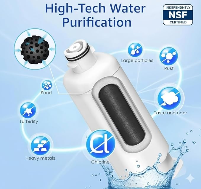 HAF-QIN/EXP DA97 Water Filter Replacement – Compatible with DA97-17376B – Carbon Block 99% Contaminant Reduction – Fresh Water & Ice – 18 Month Life 3 PACK