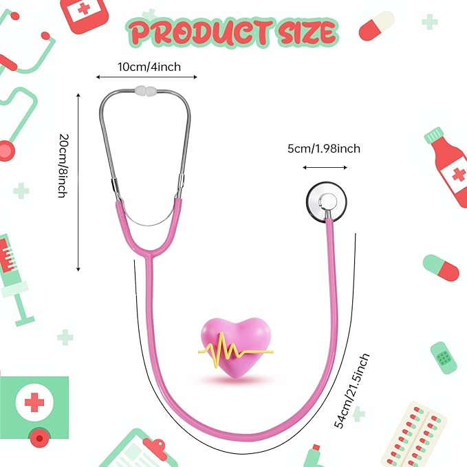 Doctor Costume for Kids, Toddler Doctor Lab Coat with Kids Stethoscope, Halloween Scientist Costume for Boys Girls