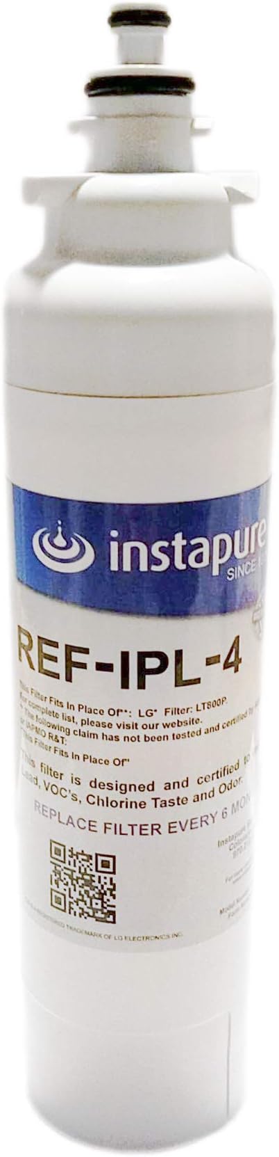 LG LT800P Compatible Refrigerator Filter by Instapure NSF/ANSI 42 53 P473 401 Certified for CTO PFOA/PFOS Pharmaceuticals. REF-IPL-4 Made in USA