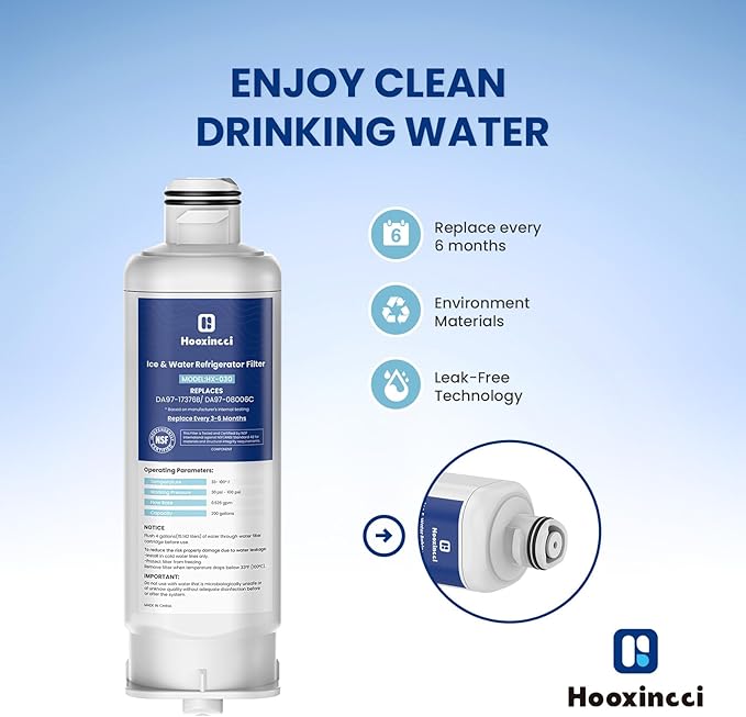 DA97-17376b Water Filter Replacement for DA97-08006C,HAF-QIN,HAF-QIN/EXP,RF23M8070SG,RF23M8070SR, RF23M8090SG, RF23M8570SR,2Packs