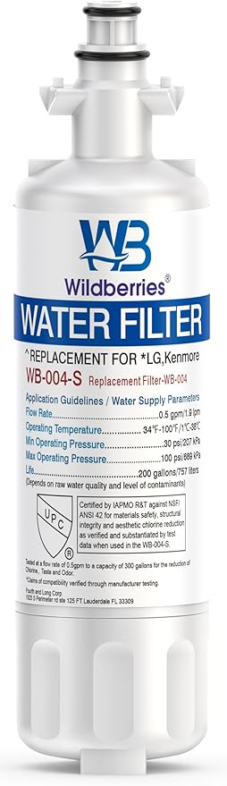 Wildberries ADQ36006101 Replacement for LG® LT700P®, LFXS30766S, LFDS22520S, LFX28968ST, LFXS24623S, LFXS29766S Refrigerator Water Filter, Kenmore® 9690, 469690, ADQ36006102, LT120F®, RWF1200A, 1 PACK